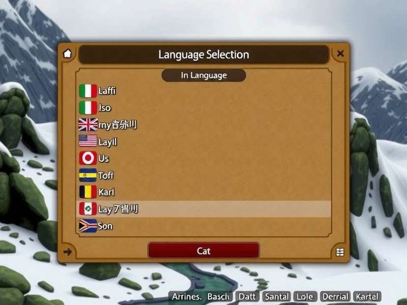 Language Selection Screen in Mountain Monk Quest